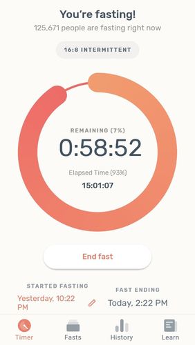 Zero - Fasting tracker screenshot.