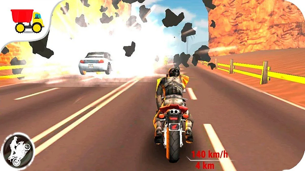 Full version of Android Track racing game apk Super 3D Highway Bike Stunt: Motorbike Racing Game for tablet and phone.