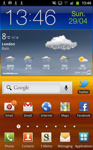 Accu weather screenshot.