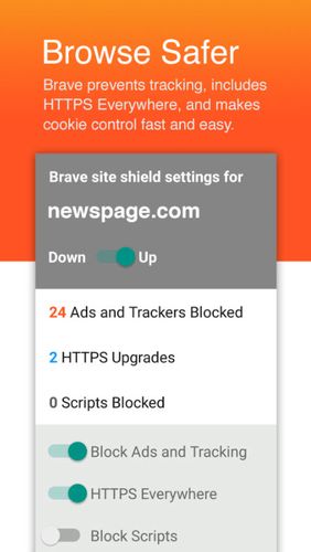 Brave browser: Fast AdBlocker screenshot.