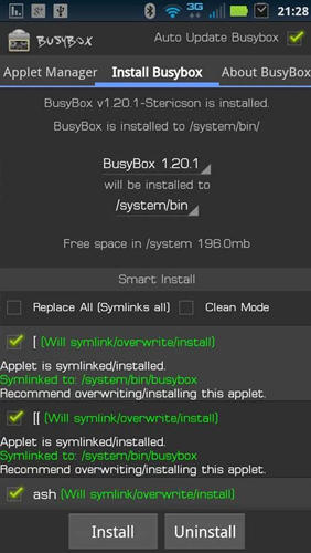 BusyBox Panel screenshot.