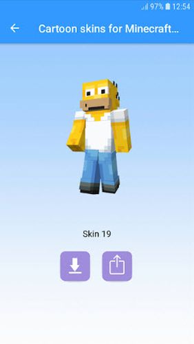 Cartoon skins for Minecraft MCPE screenshot.