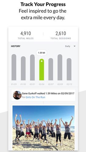 Charity Miles: Walking & running distance tracker screenshot.