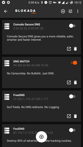 DNS changer by Blokada screenshot.
