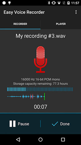 Easy voice recorder pro screenshot.
