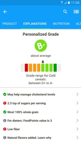 Fooducate: Healthy weight loss & calorie counter screenshot.