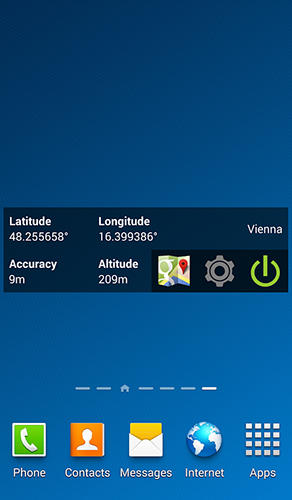 GPS widget screenshot.