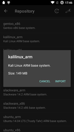 Linux Deploy screenshot.