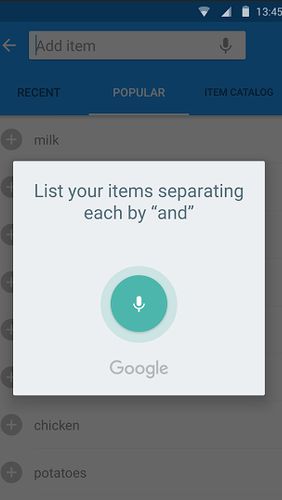 Listonic: Grocery shopping list screenshot.
