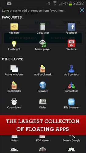 Floating apps (multitasking) screenshot.