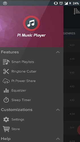 Pi music player screenshot.