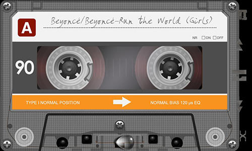 Retro tape deck music player screenshot.