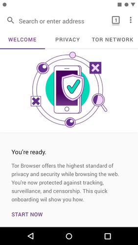 Tor browser for Android screenshot.