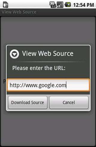 View Web Source screenshot.