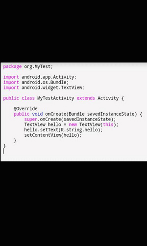 Android java editor screenshot.