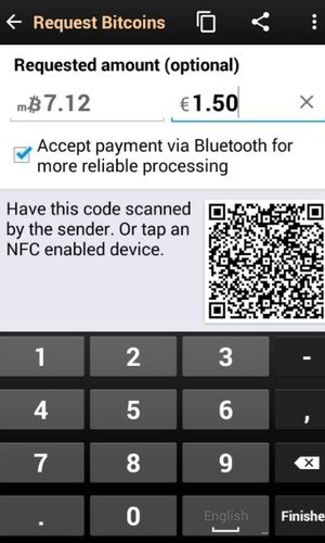 Bitcoin wallet screenshot.