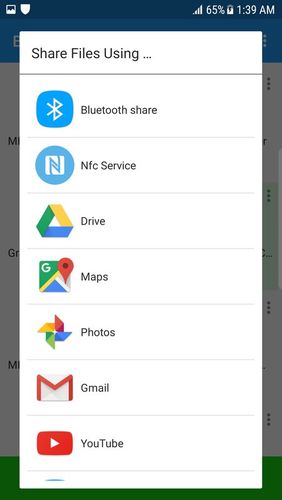 Bluetooth app sender APK share screenshot.