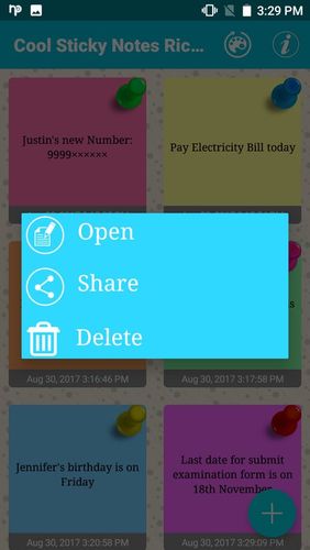Cool sticky notes screenshot.