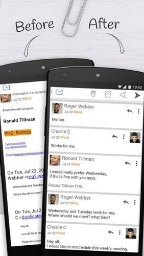 Email exchange + by MailWise screenshot.