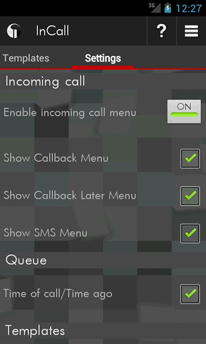 In call screenshot.