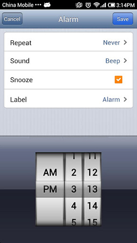 iPhone 5 clock screenshot.