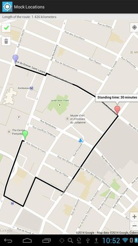 Mock locations - Fake GPS path screenshot.