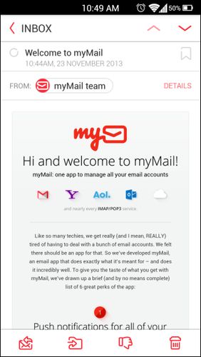 myMail – Email screenshot.