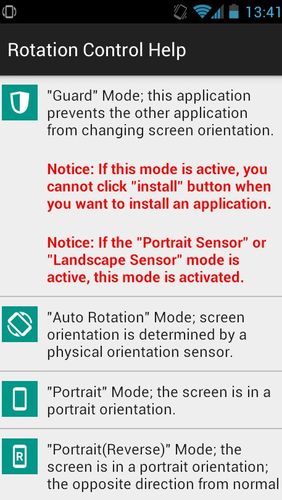 Rotation control screenshot.