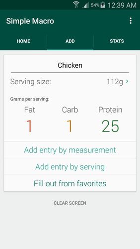 Simple macro - Calorie counter screenshot.