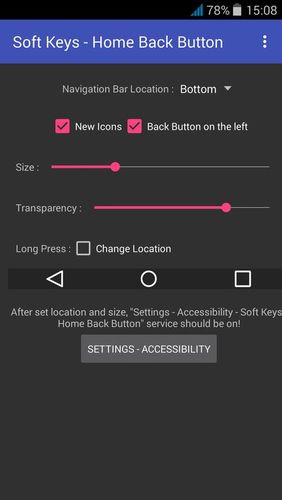 Soft keys - Home back button screenshot.