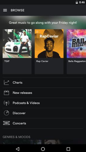 Spotify music screenshot.