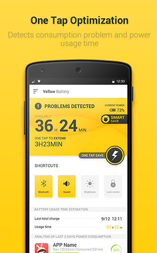 Yellow battery screenshot.