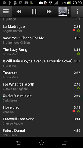 10 tracks: Cloud music player screenshot.