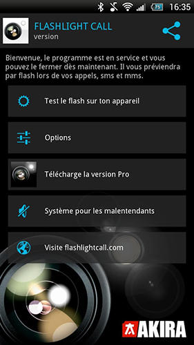 Flashlight call screenshot.