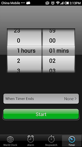 iPhone 5 clock screenshot.