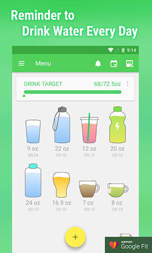 Water drink reminder screenshot.