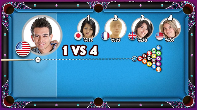 Gameplay of the Pool Strike for Android phone or tablet.