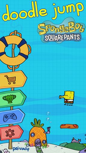 Game Doodle Jump Sponge Bob Square pants for iPhone free download.