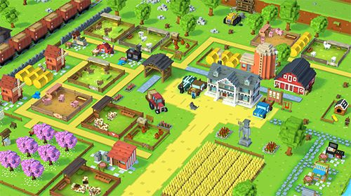 Gameplay screenshots of the Blocky farm for iPad, iPhone or iPod.