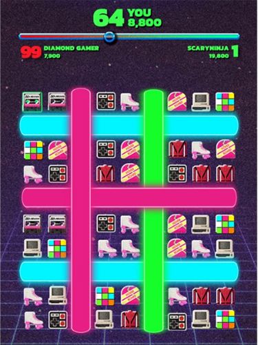 Gameplay screenshots of the Fight back to the 80's: Match 3 battle royale for iPad, iPhone or iPod.