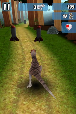 Free 3D Dino raptor race - download for iPhone, iPad and iPod.
