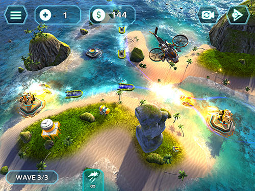 Gameplay screenshots of the Naval storm TD for iPad, iPhone or iPod.