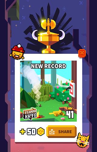 Gameplay screenshots of the Flippy knife for iPad, iPhone or iPod.