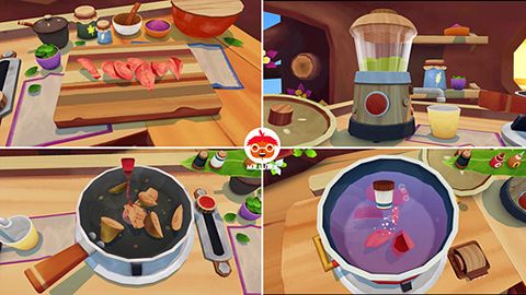 Gameplay screenshots of the Mr. Luma's cooking adventure for iPad, iPhone or iPod.