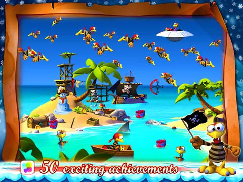 Free Crazy Chicken: Pirates - Christmas Edition - download for iPhone, iPad and iPod.