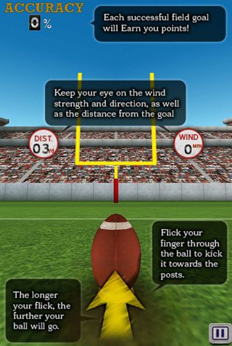 Free Flick kick field goal - download for iPhone, iPad and iPod.