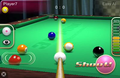 Gameplay screenshots of the 3D Pool Master for iPad, iPhone or iPod.