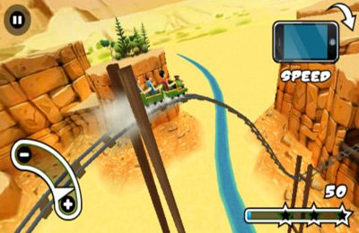 Gameplay screenshots of the 3D Rollercoaster Rush for iPad, iPhone or iPod.