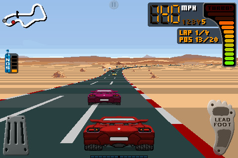 Gameplay screenshots of the 8 Bit Rally for iPad, iPhone or iPod.