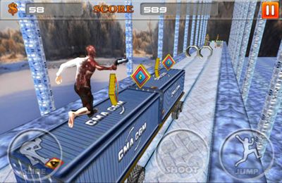 Gameplay screenshots of the A Zombie Rush for iPad, iPhone or iPod.